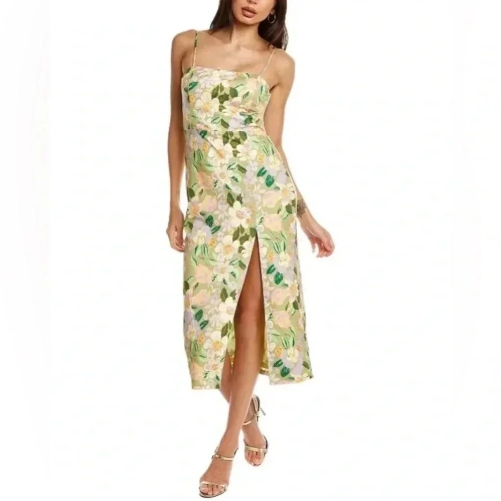 Alexia Admor Ellie Green Floral Midi Dress Size 6 Small NWT MSRP $225